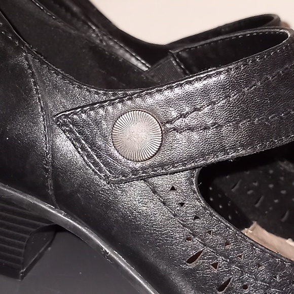 Earth Dione Black Leather Mary Jane Shoes Size 9 Wide - Picture 6 of 11